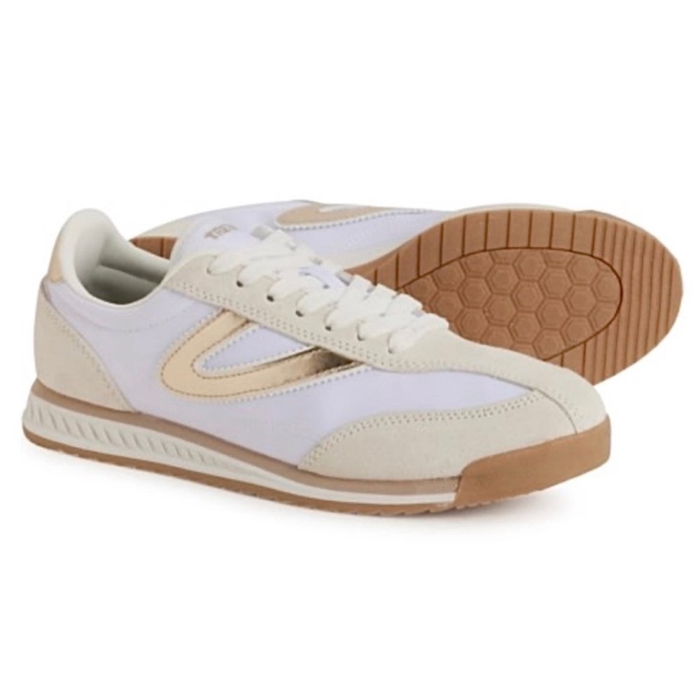 Tretorn Kristine Women's White, Tan & Gold Sneakers